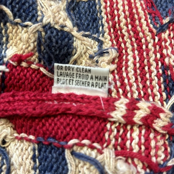 Vintage Talbots Patriotic American Flag Cardigan Embroidered Red White Blue L - Picture 11 of 11